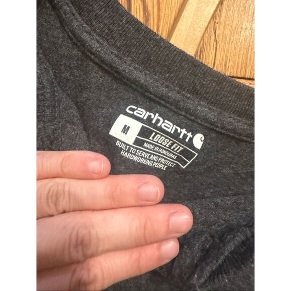 Carhartt men’s loose fit button up pocket tee grey size Medium - Picture 3 of 4